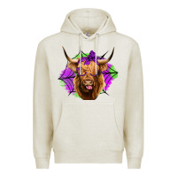 Oatmeal Heather halloween highland cow Premium Hoodie - Jasminsmagicworld