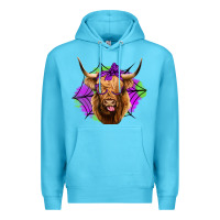Ocean Blue halloween highland cow Premium Hoodie - Jasminsmagicworld