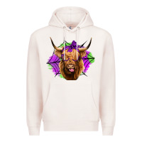 Pale Pink halloween highland cow Premium Hoodie - Jasminsmagicworld