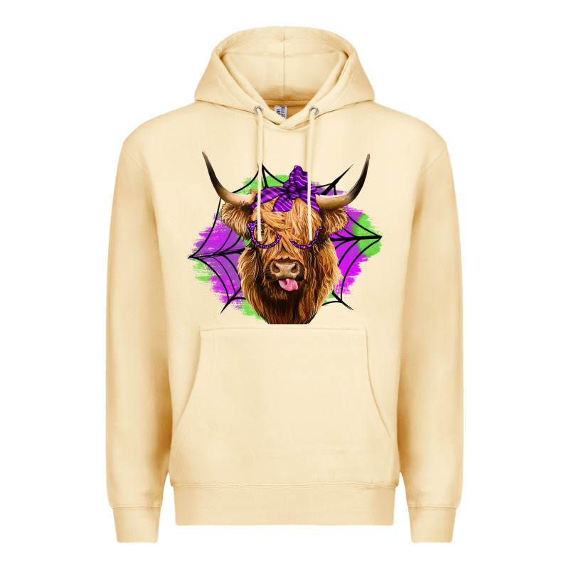 Halloween Highland Cow Premium Hoodie by Jasminsmagicworld | Teevron