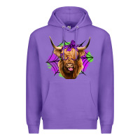Purple halloween highland cow Premium Hoodie - Jasminsmagicworld