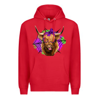 Red halloween highland cow Premium Hoodie - Jasminsmagicworld