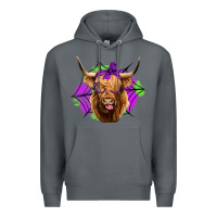 Rock halloween highland cow Premium Hoodie - Jasminsmagicworld
