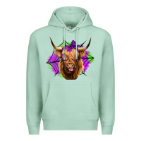 Seafoam halloween highland cow Premium Hoodie - Jasminsmagicworld