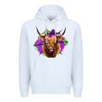 White halloween highland cow Premium Hoodie - Jasminsmagicworld