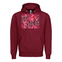 Burgundy valentine's day roses leopard background Zipper Hoodie - JahusDesignShop
