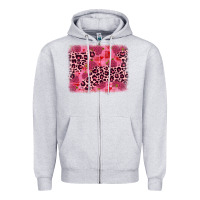 Heather Grey valentine's day roses leopard background Zipper Hoodie - JahusDesignShop