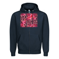 Navy valentine's day roses leopard background Zipper Hoodie - JahusDesignShop