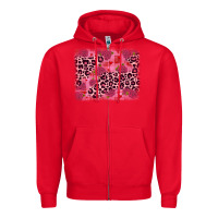 Red valentine's day roses leopard background Zipper Hoodie - JahusDesignShop