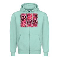 Seafoam valentine's day roses leopard background Zipper Hoodie - JahusDesignShop