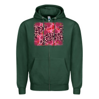 Sports Green valentine's day roses leopard background Zipper Hoodie - JahusDesignShop
