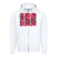 White valentine's day roses leopard background Zipper Hoodie - JahusDesignShop