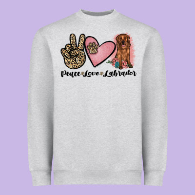 Peace Love Labrador Heavyweight Sweatshirt Designed By Jahusdesignshop