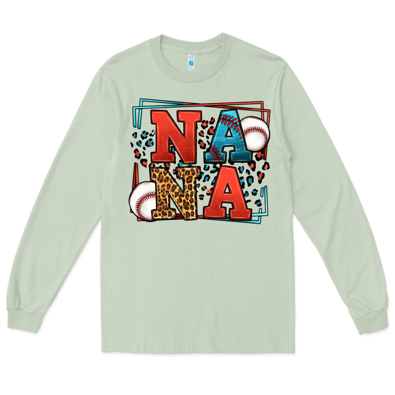 Baseball Nana Leopard Frame Long Sleeve Tee by LillyAllenDesigns | Teevron