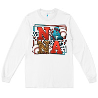 White Baseball nana leopard frame Long Sleeve Tee - LillyAllenDesigns