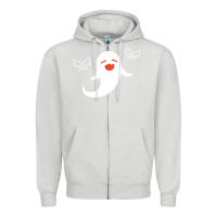 Dove Grey genshin impact hu tao  spirit ghost art lightweight Zipper Hoodie - DesigneFamous