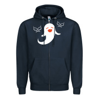 Navy genshin impact hu tao  spirit ghost art lightweight Zipper Hoodie - DesigneFamous