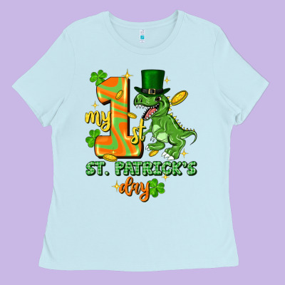 My First St. Patricks Day Ladies Tee Designed By Fadigitalartstudio
