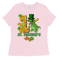 Bubblegum Pink my first st. patricks day Ladies Tee - FaDigitalArtStudio