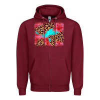 Burgundy valentine's day leopard background Zipper Hoodie - JahusDesignShop