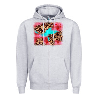 Heather Grey valentine's day leopard background Zipper Hoodie - JahusDesignShop