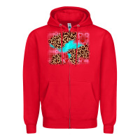 Red valentine's day leopard background Zipper Hoodie - JahusDesignShop