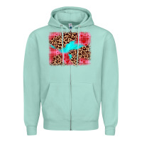 Seafoam valentine's day leopard background Zipper Hoodie - JahusDesignShop