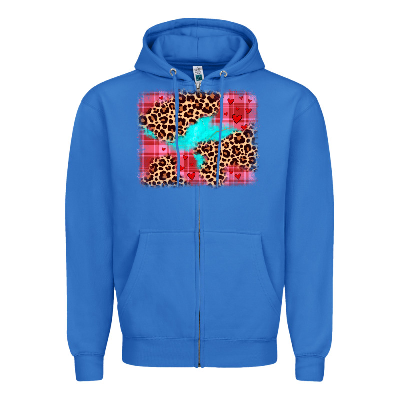 Valentine's Day Leopard Background Zipper Hoodie by JahusDesignShop | Teevron
