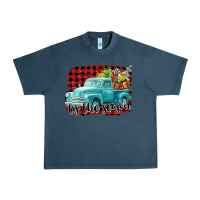 Midnight Navy Tis The Season Christmas Truck Urban Heavy Tee - FaDigitalArtStudio