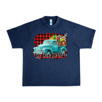 Navy Tis The Season Christmas Truck Urban Heavy Tee - FaDigitalArtStudio