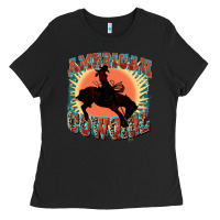 Black American cowgirl 4th of july Ladies Tee - FaDigitalArtStudio