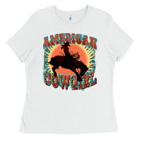 White American cowgirl 4th of july Ladies Tee - FaDigitalArtStudio