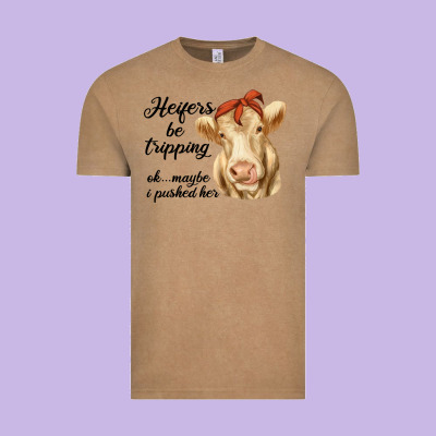 Heifer's Be Trippin' Charolais Cow Vintage Tee Designed By Ranaportraitstore
