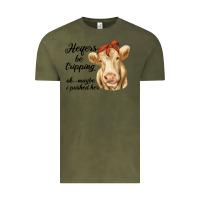 Vintage Olive heifer's be trippin' charolais cow Vintage Tee - RanaPortraitStore