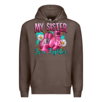 Coffee Breast Cancer My Sister Is A Fighter Premium Hoodie - Artiststas
