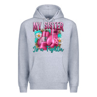 Heather Grey Breast Cancer My Sister Is A Fighter Premium Hoodie - Artiststas