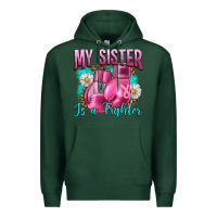 Sports Green Breast Cancer My Sister Is A Fighter Premium Hoodie - Artiststas