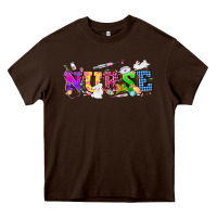 Chocolate Brown Easter nurse Easter Day Heavy Core Tee - HowdyJamesFarm
