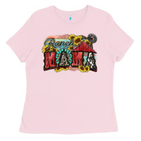 Bubblegum Pink Ranch mama Motthaer's Day Ladies Tee - FaDigitalArtStudio