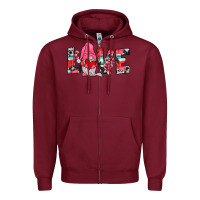 Burgundy gnome love Zipper Hoodie - JahusDesignShop