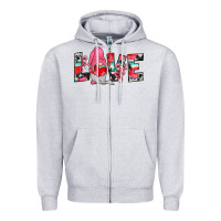 Heather Grey gnome love Zipper Hoodie - JahusDesignShop