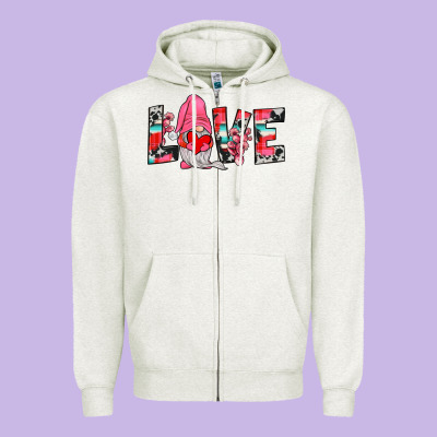Gnome Love Zipper Hoodie Designed By Jahusdesignshop