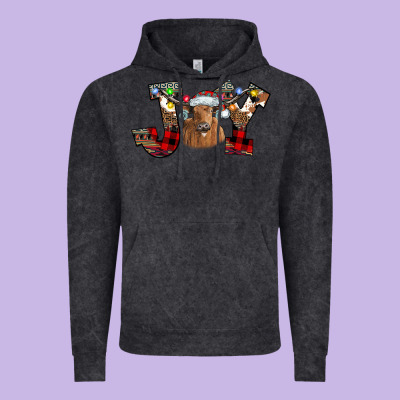 Joy Longhorn Vintage Hoodie Designed By Cowhidedigitalart
