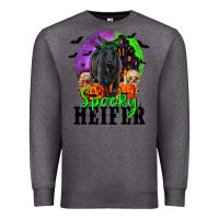 Charcoal Heather spooky heifer black angus Premium Sweatshirt - RanaPortraitStore