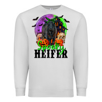 Dove Grey spooky heifer black angus Premium Sweatshirt - RanaPortraitStore
