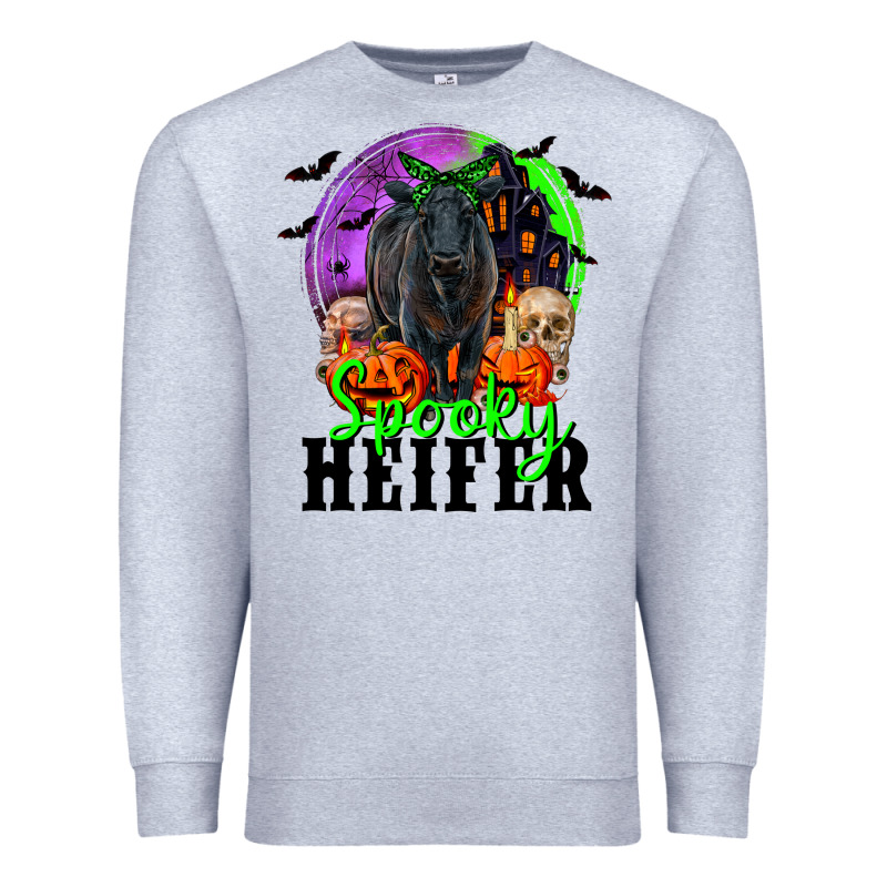 Spooky Heifer Black Angus Premium Sweatshirt by RanaPortraitStore | Teevron