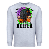 Heather Grey spooky heifer black angus Premium Sweatshirt - RanaPortraitStore