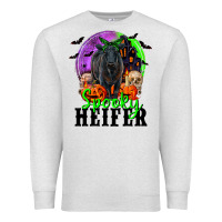 Oatmeal Heather spooky heifer black angus Premium Sweatshirt - RanaPortraitStore