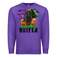 Purple spooky heifer black angus Premium Sweatshirt - RanaPortraitStore
