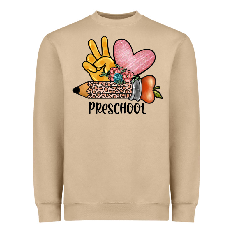 Peace Love Preschool Heavyweight Sweatshirt by JahusDesignShop | Teevron